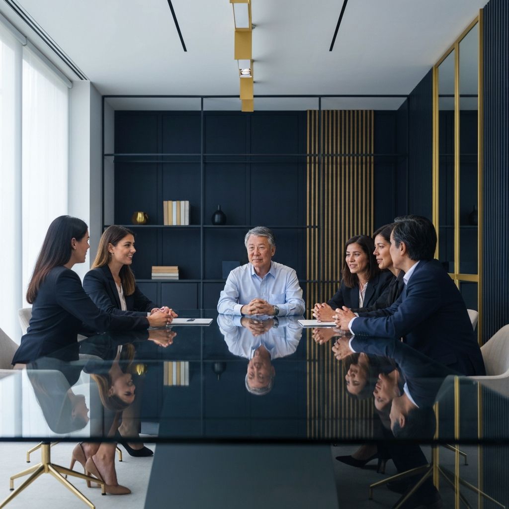 Equipe Sancred em reunião corporativa